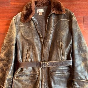 Mens Large Distressed Genuine Horse Hide  Spiegel Jacket.